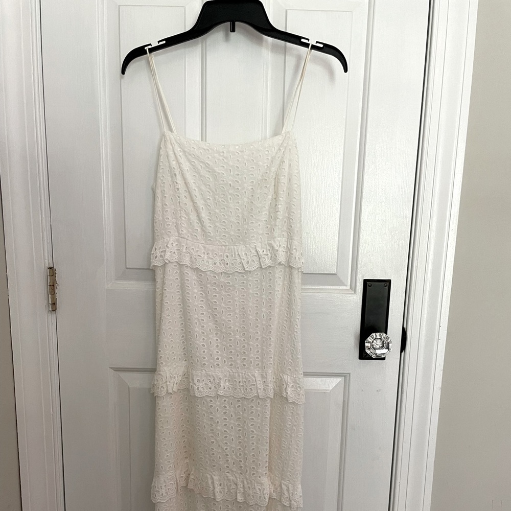 White Eyelet Midi Dress